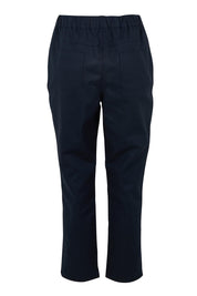 Product shot of the Kenzie Cotton Blend Jogger in colour Navy (Blue), from the back