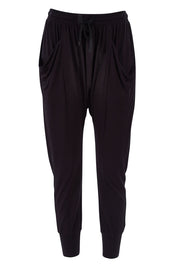 Product shot of the Barcelona Pant in colour Black (Black), from the front