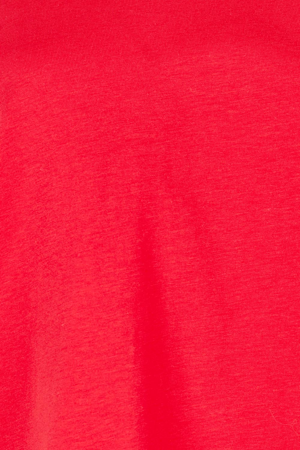 Product shot of the Avalon Cotton Tee in colour Red (Red), detail