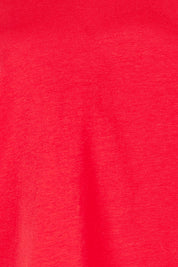 Product shot of the Avalon Cotton Tee in colour Red (Red), detail