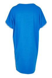 Product shot of the Stellar Cotton Tin colourShirt Dress - Royalblue (Blue), from the back
