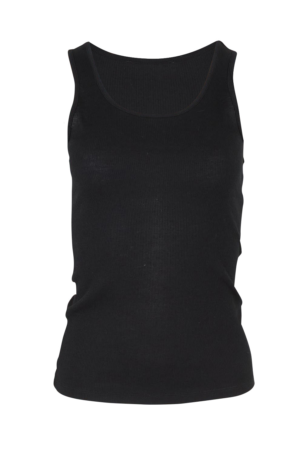 Product shot of the Tiana Cotton Blend Tank in colour Black (Black), from the front