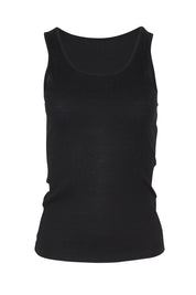 Product shot of the Tiana Cotton Blend Tank in colour Black (Black), from the front