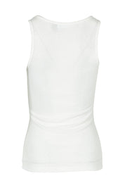 Product shot of the Tiana Cotton Blend Tank in colour White (White), from the back