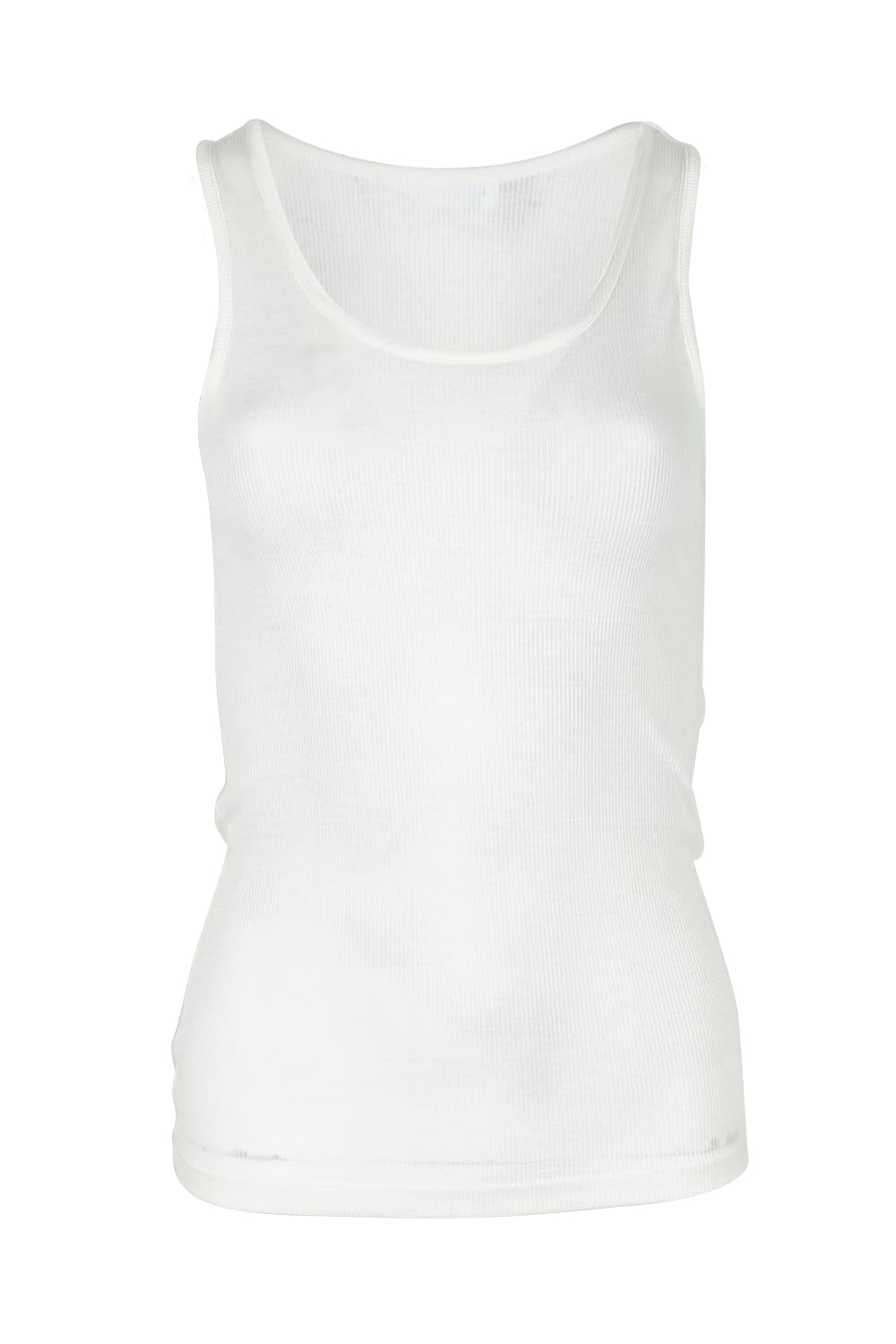 Product shot of the Tiana Cotton Blend Tank in colour White (White), from the front