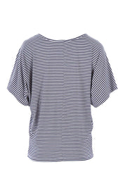 Product shot of the Maui Stretch Tee in colour NavyWhtStr (Blue), from the back