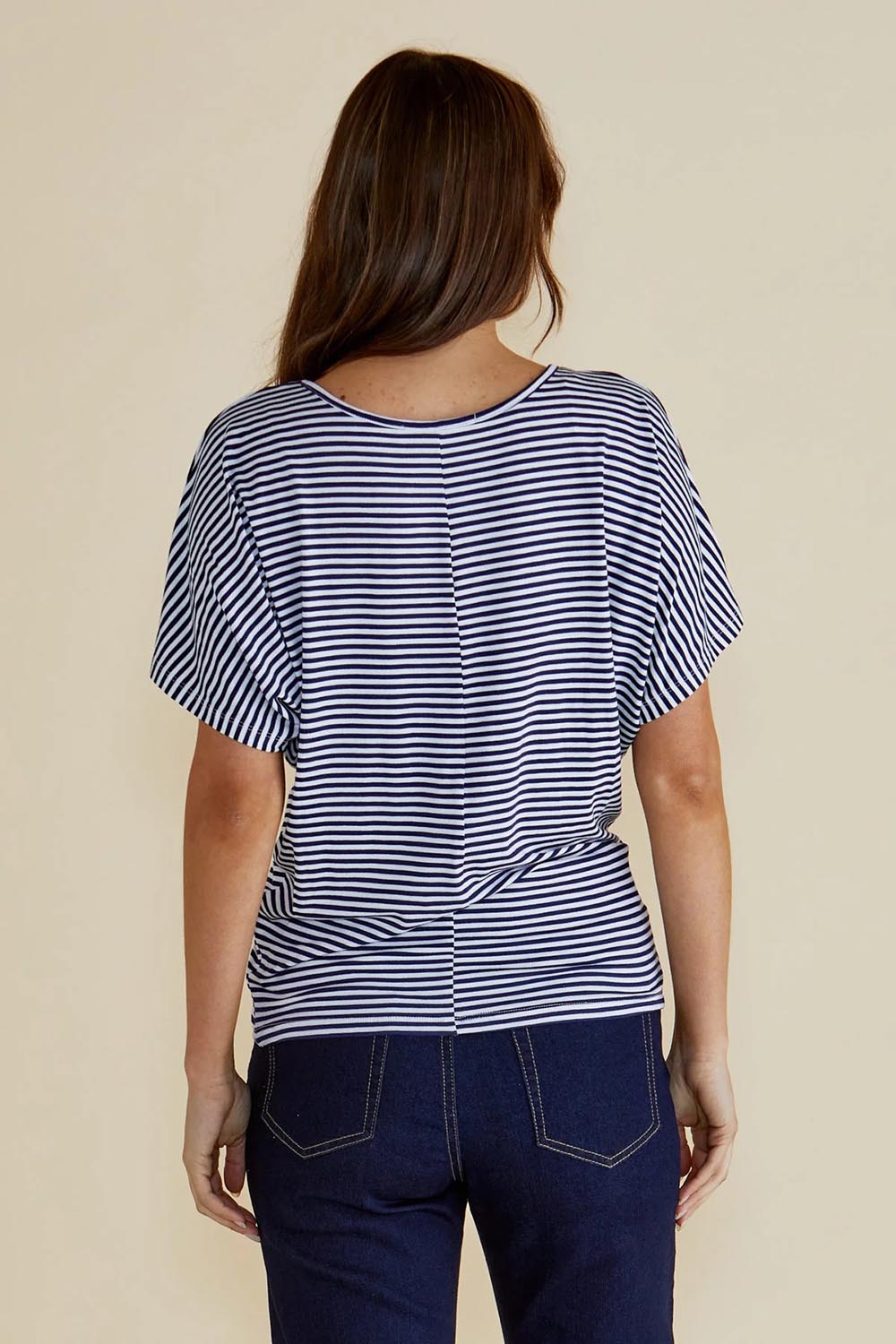 Maui Stretch Tee - NavyWhtStr