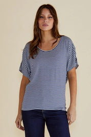 Maui Stretch Tee - NavyWhtStr