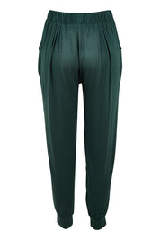 Product shot of the Paris Pant in colour Ivy (Green), from the back