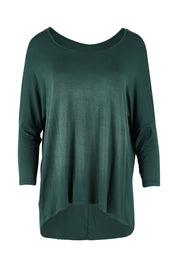 Product shot of the Milan Stretch Top in colour Ivy (Green), from the front
