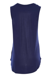 Product shot of the Capri Tank in colour Navy (Blue), from the back