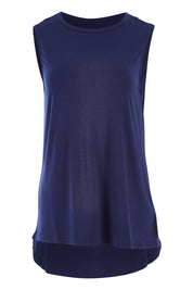 Product shot of the Capri Tank in colour Navy (Blue), from the front