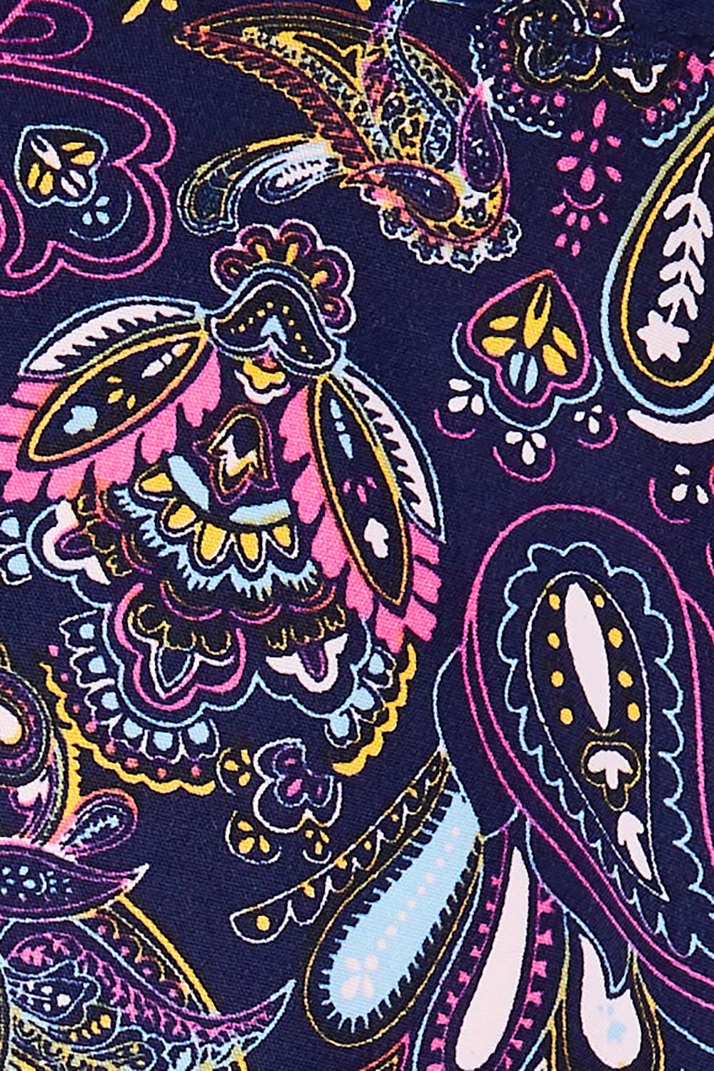 Product shot of the Roya Robe in colour Paisley (Blue), detail