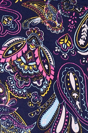 Product shot of the Roya Robe in colour Paisley (Blue), detail