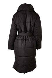 Product shot of the Shawl Puffer Jacket in colour Black (Black), from the back