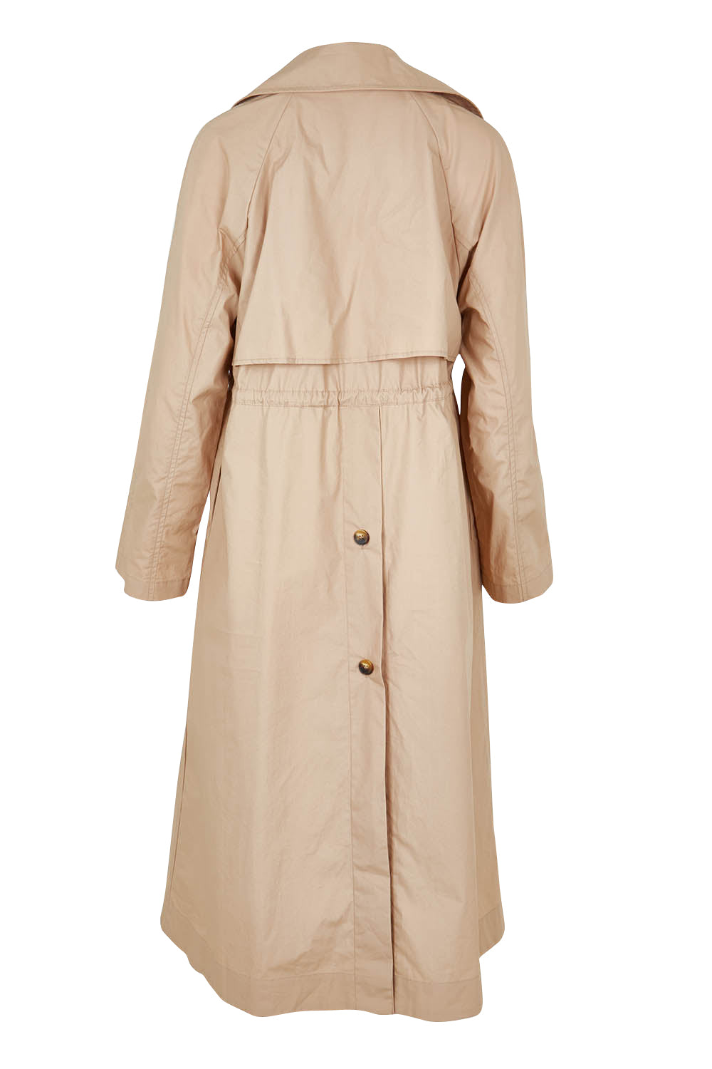 Product shot of the Parker Coat in colour Pebble, from the back