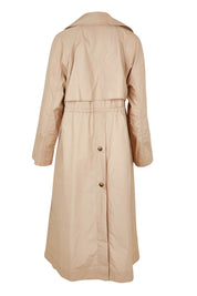 Product shot of the Parker Coat in colour Pebble, from the back