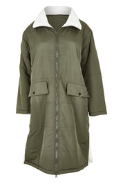 Product shot of the Valkyrie Puffer Jacket in colour Darkgreen (Green), from the front