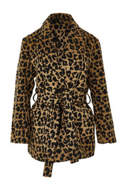 Product shot of the Prague Coat in colour Animal, from the front