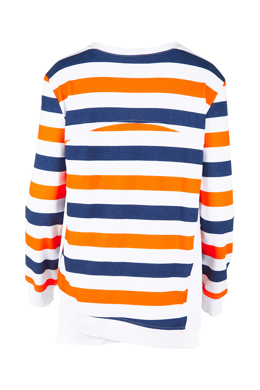 Product shot of the Ryder Sweat in colour Stripe (Blue), from the back