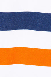 Product shot of the Ryder Sweat in colour Stripe (Blue), detail