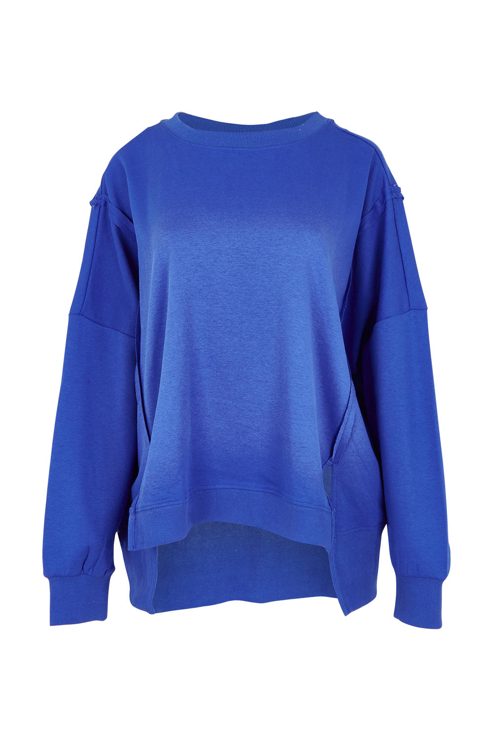 Product shot of the Mykie Cotton Blend Jumper in colour Blue (Blue), from the front