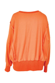 Product shot of the Mykie Cotton Blend Jumper in colour Orange, from the back