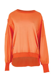 Product shot of the Mykie Cotton Blend Jumper in colour Orange, from the front