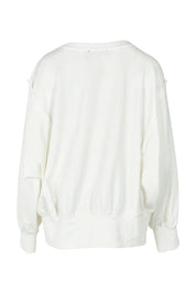 Product shot of the Mykie Cotton Blend Jumper in colour Print (White), from the back