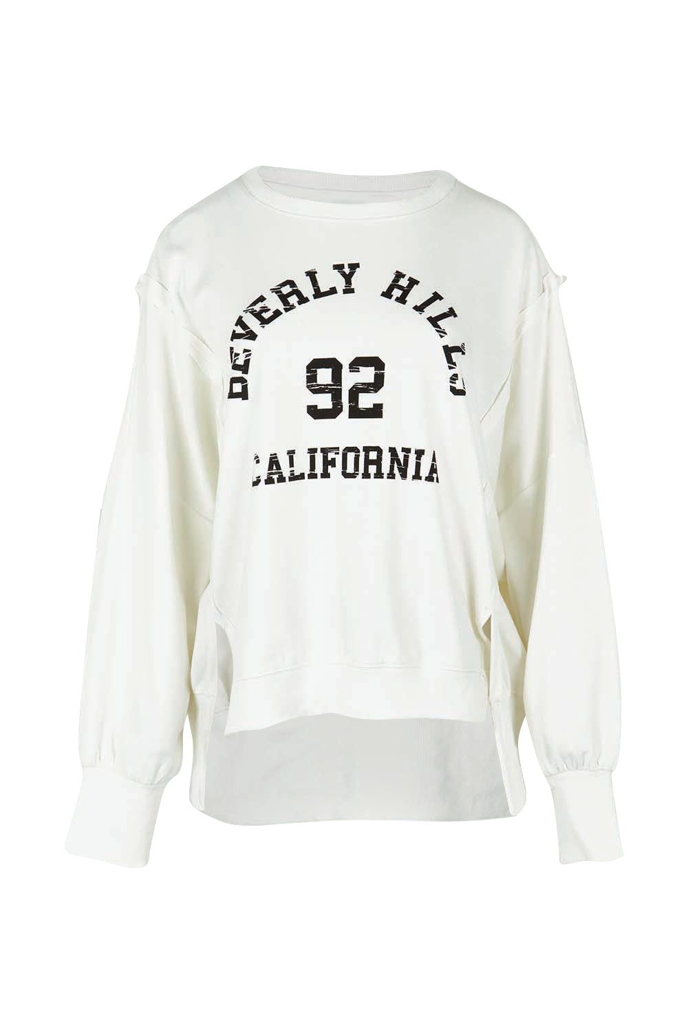 Product shot of the Mykie Cotton Blend Jumper in colour Print (White), from the front