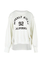 Product shot of the Mykie Cotton Blend Jumper in colour Print (White), from the front