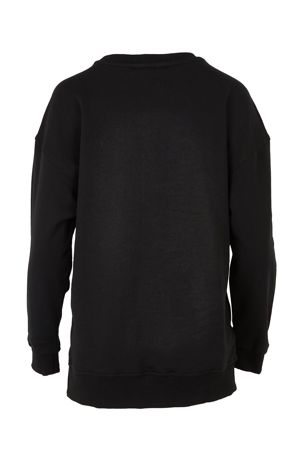Product shot of the Easy Crew Cotton Sweat in colour Black (Black), from the back