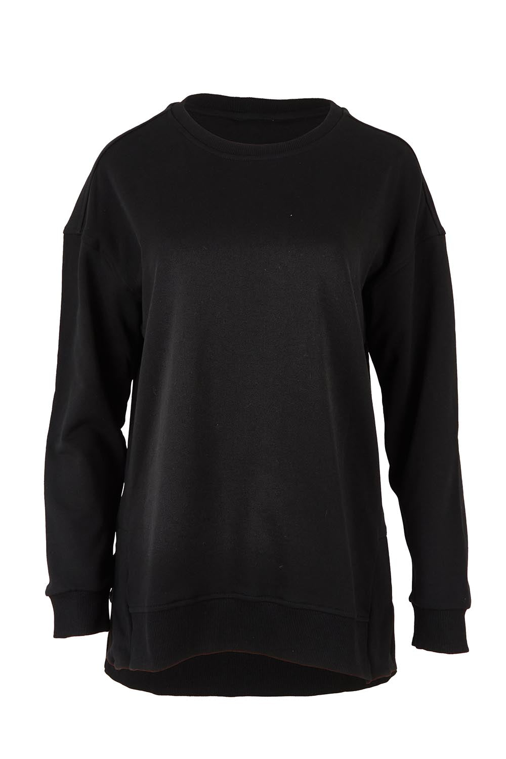 Product shot of the Easy Crew Cotton Sweat in colour Black (Black), from the front
