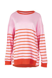 Product shot of the Easy Crew Cotton Sweat in colour Pinkorang (Pink), from the front