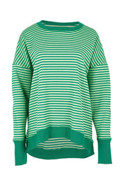 Product shot of the Cove Cotton Blend Sweat Jumper in colour Green (Green), from the front