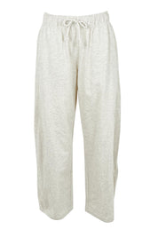 Product shot of the Barrel Leg Cotton Sweatpant in colour Greymarle (Grey), from the front