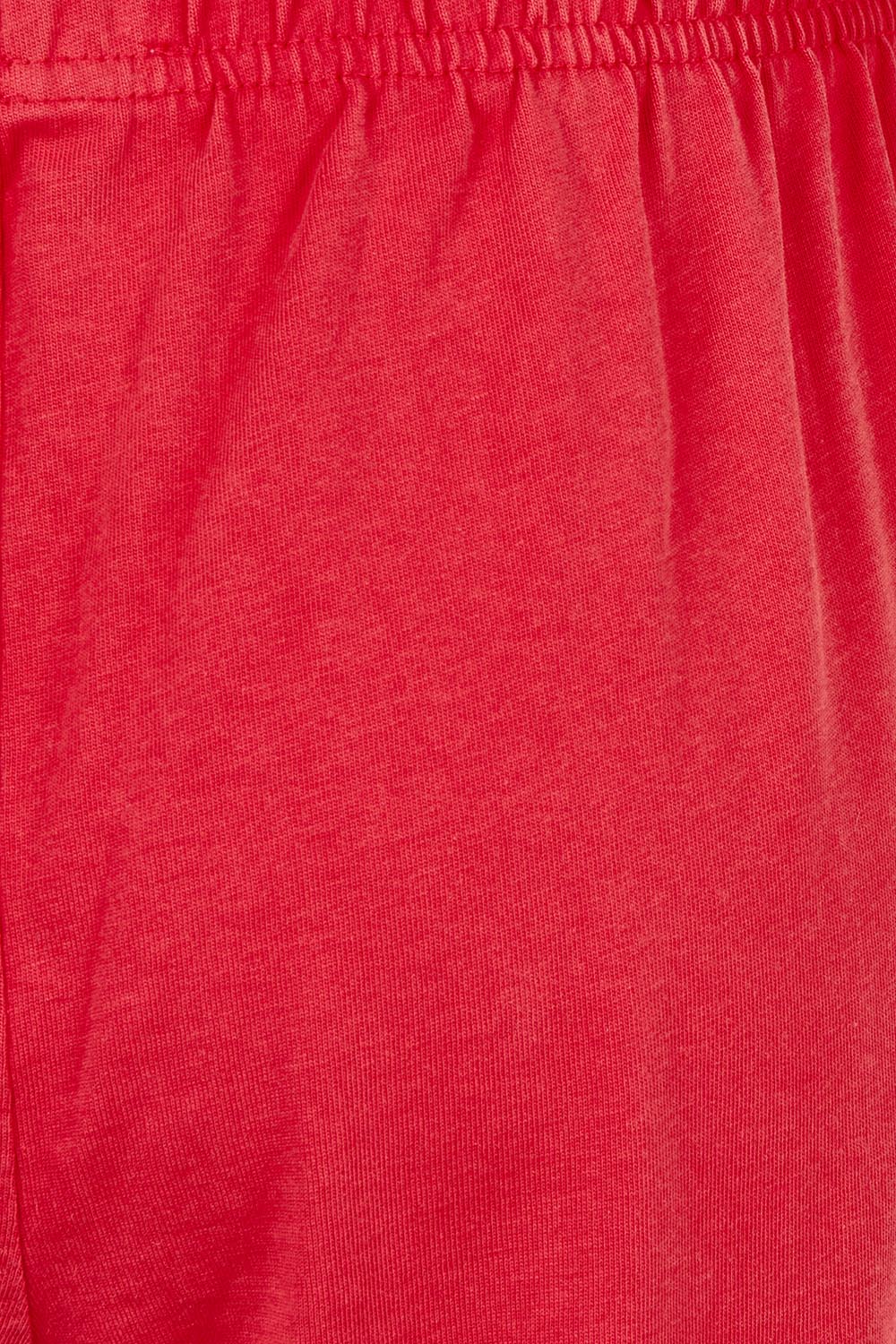 Product shot of the Barrel Leg Cotton Sweatpant in colour Red (Red), detail