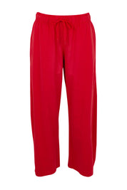 Product shot of the Barrel Leg Cotton Sweatpant in colour Red (Red), from the front