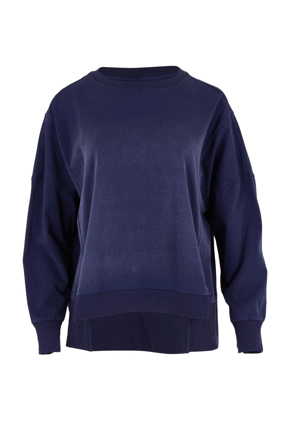 Product shot of the Iris Cotton Sweatshirt in colour Navy (Blue), from the front