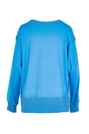 Product shot of the Tania Sweatshirt in colour Bluegreen (Blue), from the back