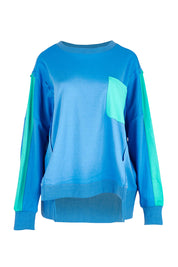 Product shot of the Tania Sweatshirt in colour Bluegreen (Blue), from the front