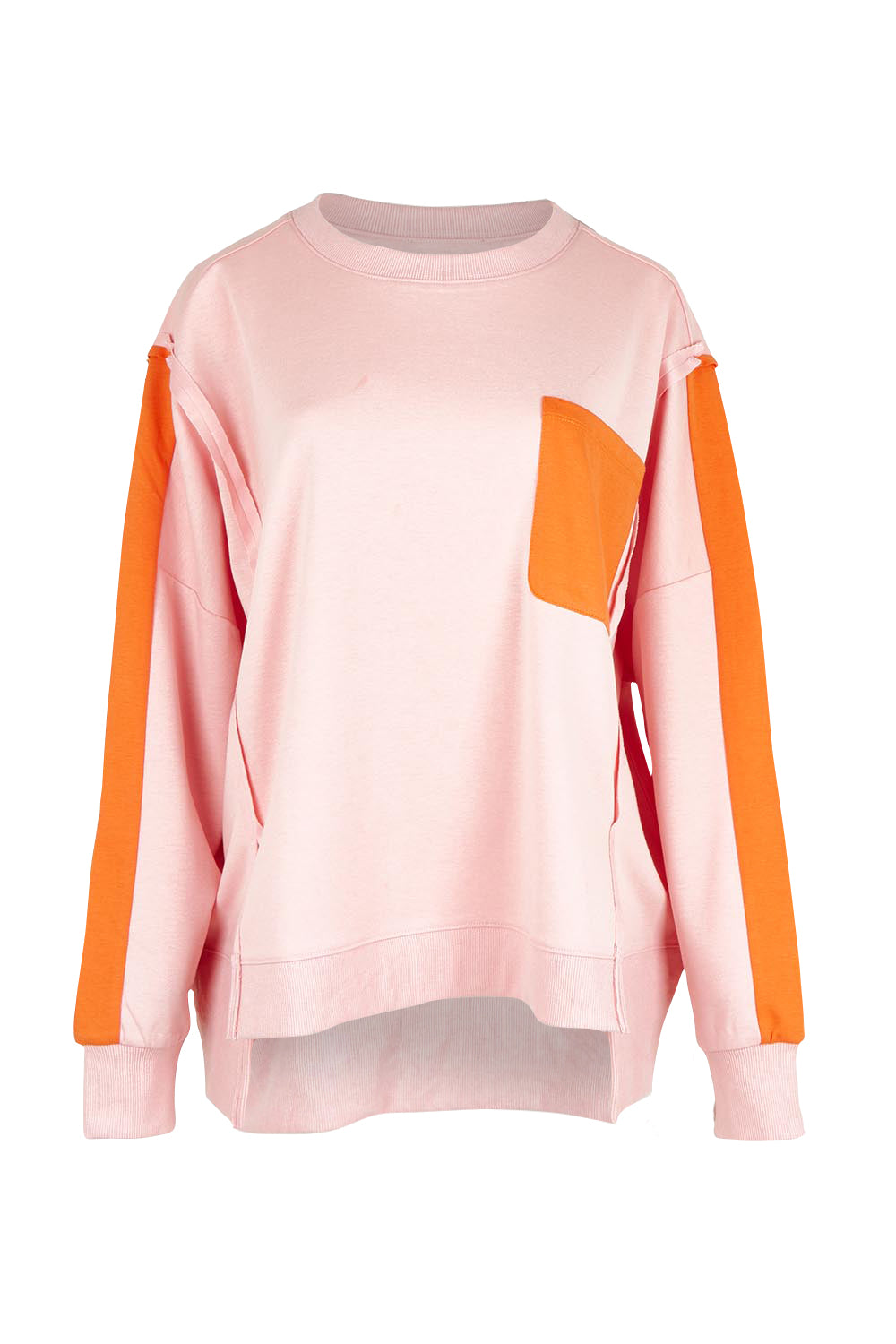 Product shot of the Tania Sweatshirt in colour Pinkorange (Pink), from the front