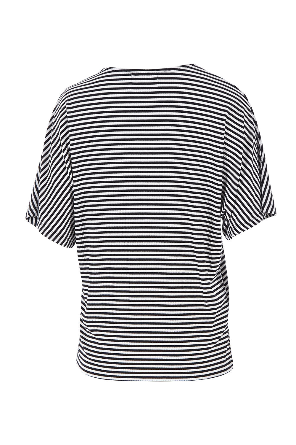 Product shot of the Malta Tee in colour Blkwhite (Black), from the back