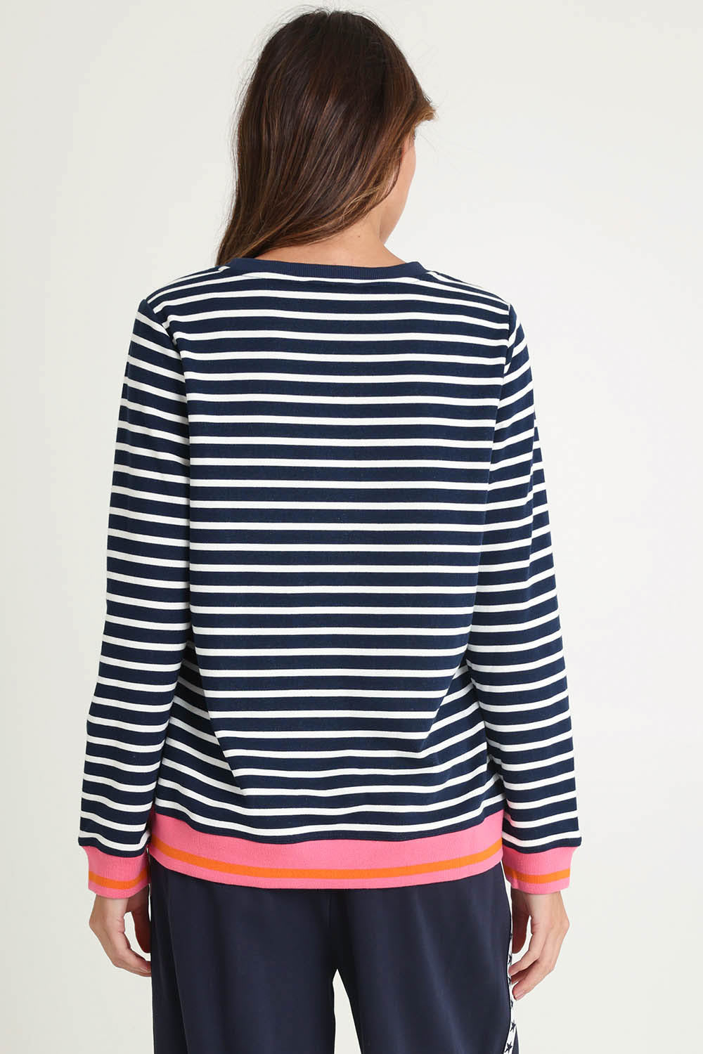 Tide Cotton Blend Sweatshirt – Navywhite