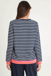 Tide Cotton Blend Sweatshirt – Navywhite