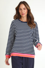 Tide Cotton Blend Sweatshirt – Navywhite