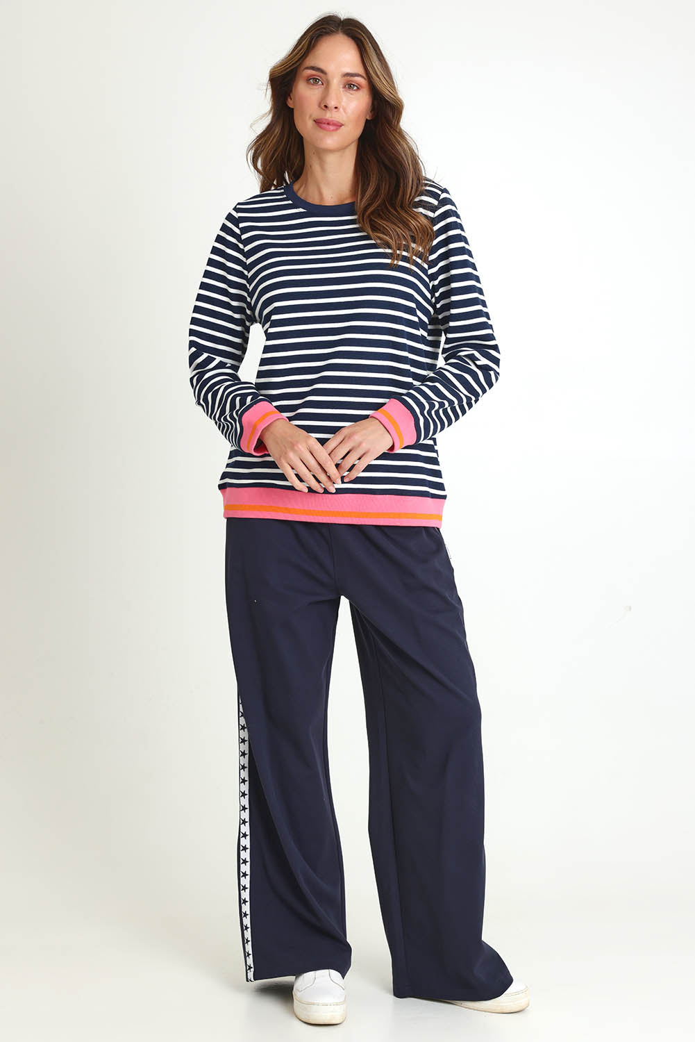 Tide Cotton Blend Sweatshirt – Navywhite
