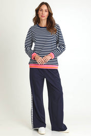 Tide Cotton Blend Sweatshirt – Navywhite