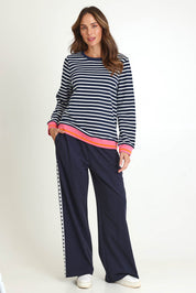 Tide Cotton Blend Sweatshirt – Navywhite