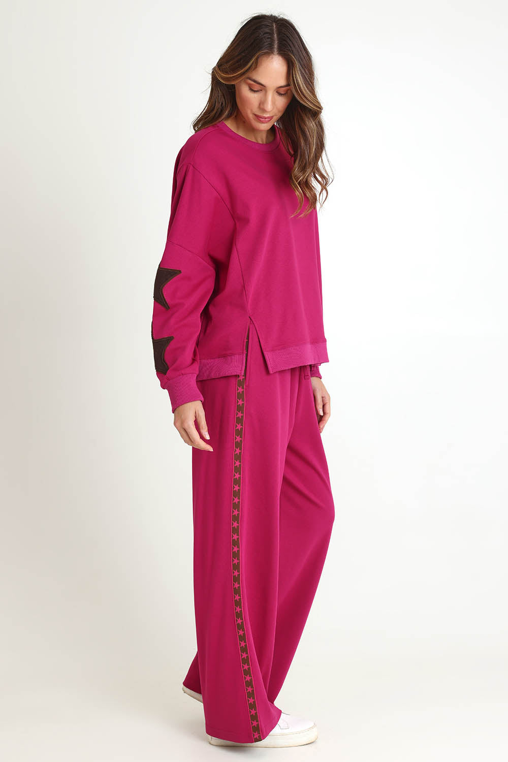 Saskia Cotton Blend Trackpant – Mulberry